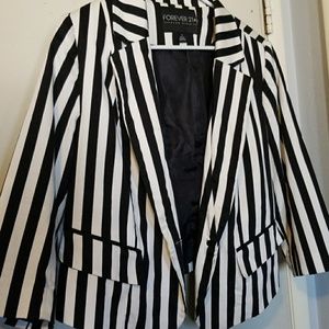 Black And White Striped Blazer